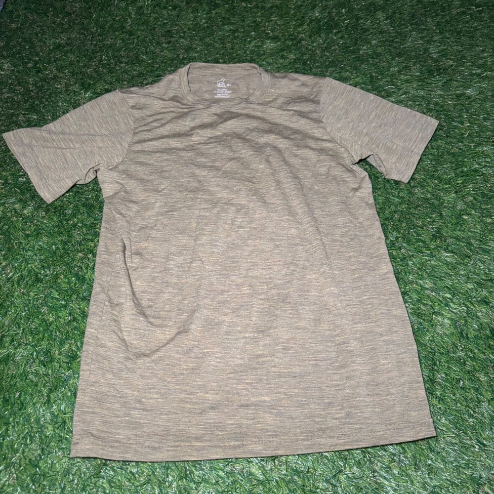 Woolx Mens Merino Wool Blend Short Sleeve T-Shirt Olive Green Heather Small